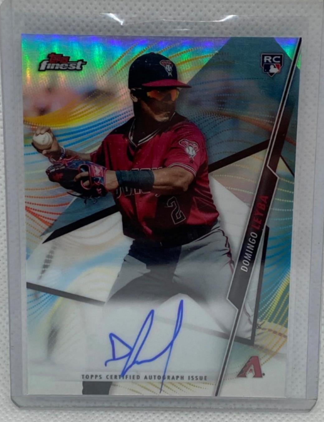 DOMINGO LEYBA 2020 TOPPS FINEST ROOKIE REFRACTOR ON CARD AUTO RC #FA-DL