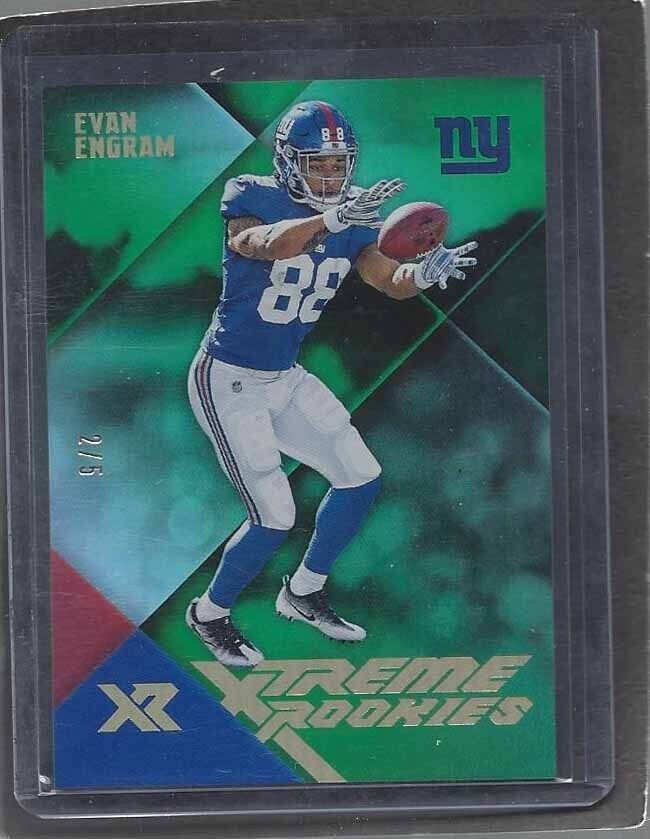 EVAN ENGRAM 2017 PANINI XR XTREME ROOKIES GIANTS GREEN RC #D 2/5