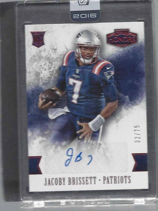 JACOBY BRISSETT 2016 PANINI HONORS ENCASED RED TRUE ROOKIE AUTO RC #D 32/75