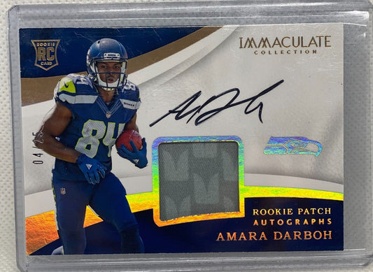 AMARA DARBOH 2017 PANINI IMMACULATE COLLECTION RPA GOLD PATCH AUTO RC #D 4/25