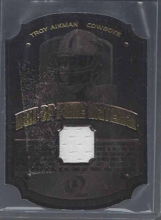 TROY AIKMAN 2001 FLEER LEGACY HALL OF FAME MATERIAL SUPER RARE DIE CUT JERSEY