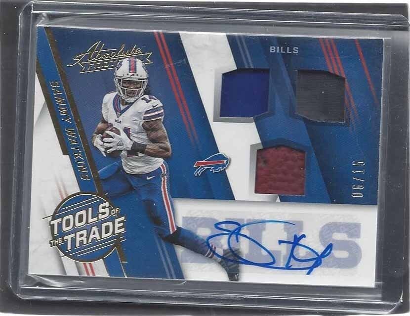 SAMMY WATKINS 2016 PANINI ABSOLUTE TOOLS OF THE TRADE TRIPLE PATCH AUTO #D 6/15