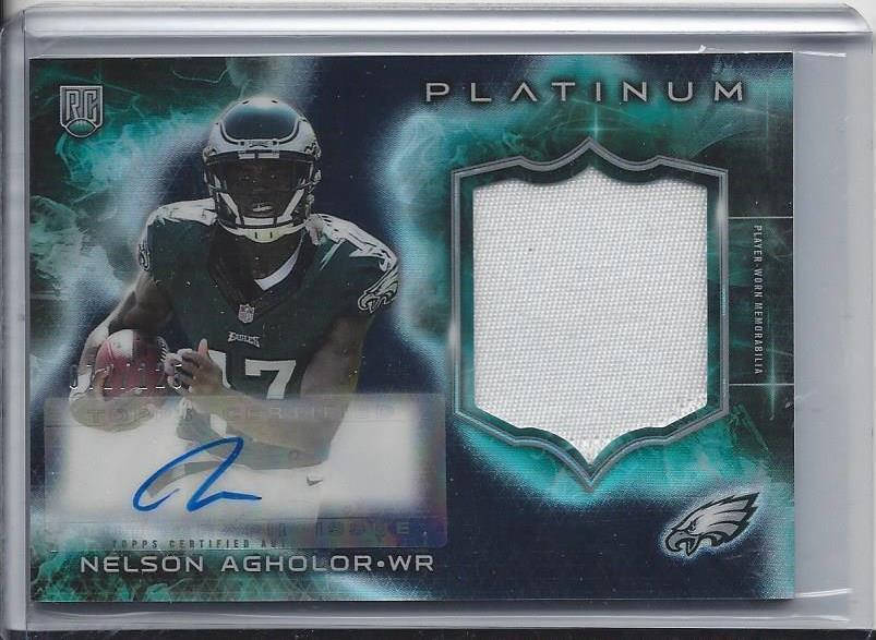 NELSON AGHOLOR 2015 TOPPS PLATINUM BLACK REFRACTOR RPA PATCH AUTO RC #D 72/125