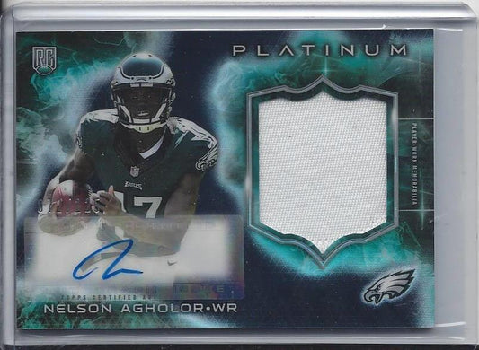 NELSON AGHOLOR 2015 TOPPS PLATINUM BLACK REFRACTOR RPA PATCH AUTO RC #D 72/125