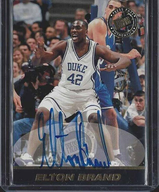 ELTON BRAND 1999 PRESS PASS SIGNATURE EDITION ON CARD DUKE ROOKIE AUTO RC