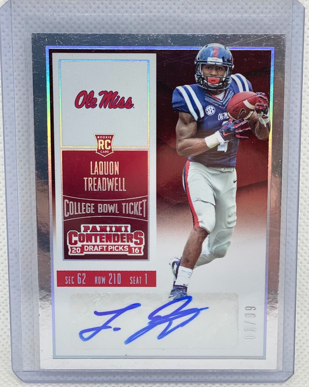 LAQUON TREADWELL 2016 PANINI CONTENDERS COLLEGE BOWL TICKET AUTO RC #D 01/99