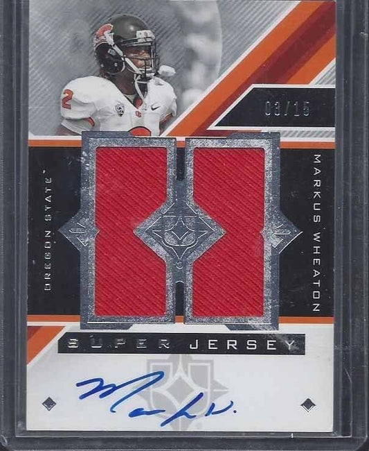 MARKUS WHEATON 2013 ULTIMATE COLLECTION SUPER JERSEY ON CARD AUTO RC #D 3/15