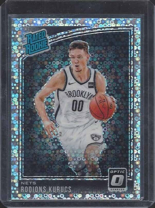 RODIONS KURUCS 2018-19 DONRUSS OPTIC FAST BREAK SILVER HOLO RATED ROOKIE RC #155
