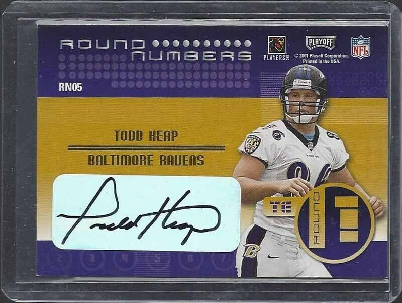 REGGIE WAYNE TODD HEAP 2001 CONTENDERS ROUND NUMBERS DUAL AUTO RC #5