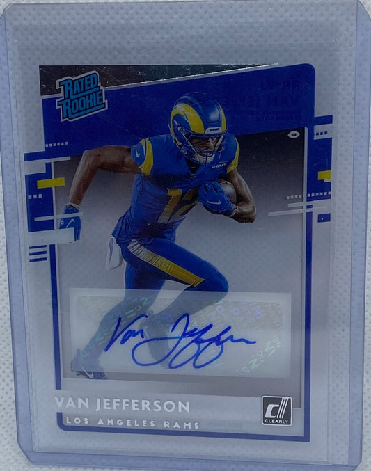 VAN JEFFERSON 2020 PANINI CHRONICLES DONRUSS RATED ROOKIE CLEARLY AUTO RC #RR-VJ