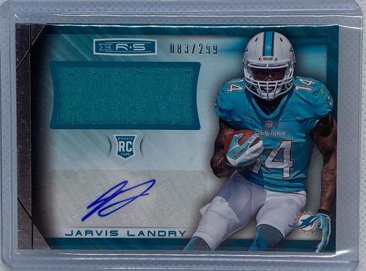 JARVIS LANDRY 2014 PANINI ROOKIE AND STARS JERSEY ROOKIE AUTO RC #D 083/299