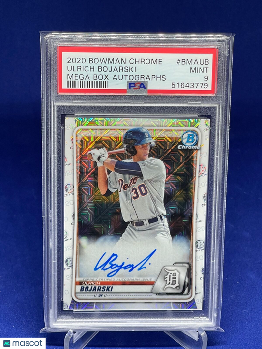 ULRICH BOJARSKI 2020 BOWMAN CHROME MEGA BOX AUTO REFRACTOR PROSPECT PSA 9 MINT