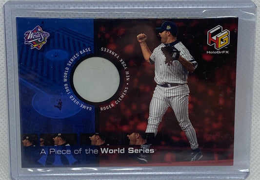 ROGER CLEMENS 2000 UPPER DECK A PIECE OF THE WORLD SERIES BASE RELIC PATCH #PS3