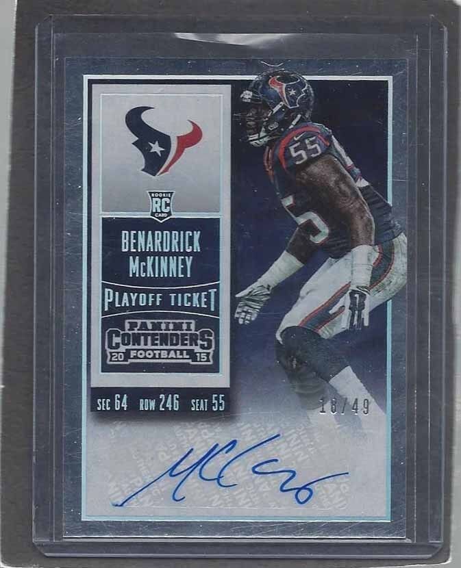 BENARDRICK MCKINNEY 2015 CONTENDERS PLAYOFF TICKET VARIATION AUTO RC #D 18/49