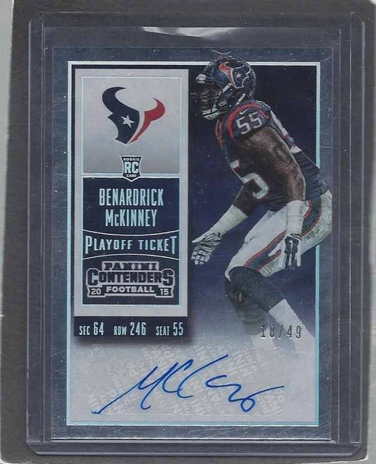 BENARDRICK MCKINNEY 2015 CONTENDERS PLAYOFF TICKET VARIATION AUTO RC #D 18/49