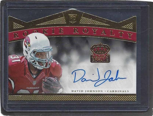 DAVID JOHNSON 2015 PANINI CROWN ROYALE ROYALTY GOLD DIE CUT AUTO RC #D 59/99