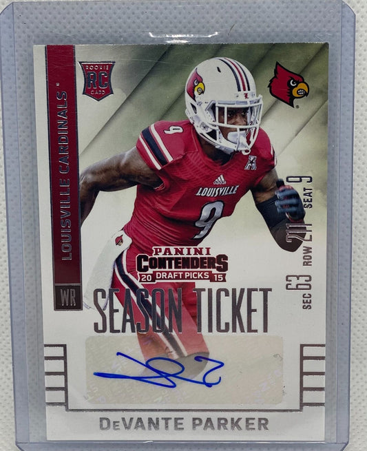 DEVANTE PARKER 2015 PANINI CONTENDERS DRAFT PICKS SEASON TICKET AUTO RC #114