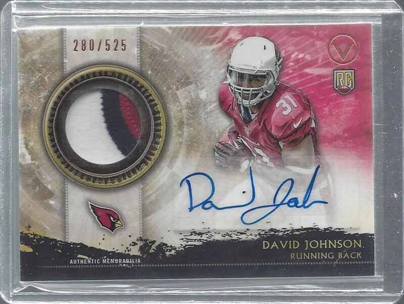 DAVID JOHNSON 2015 TOPPS VALOR RPA 3 COLOR ROOKIE PATCH AUTO RC #D 280/525
