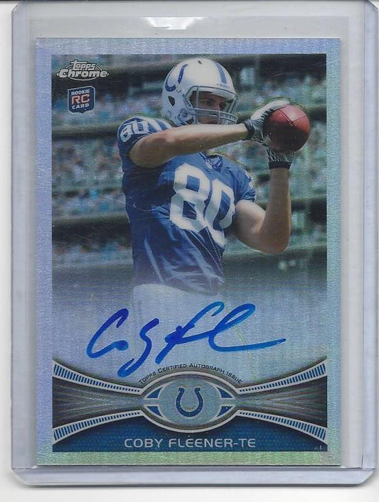 COBY FLEENER 2012 TOPPS CHROME REFRACTOR COLT SAINTS ON CARD ROOKIE AUTO RC /178