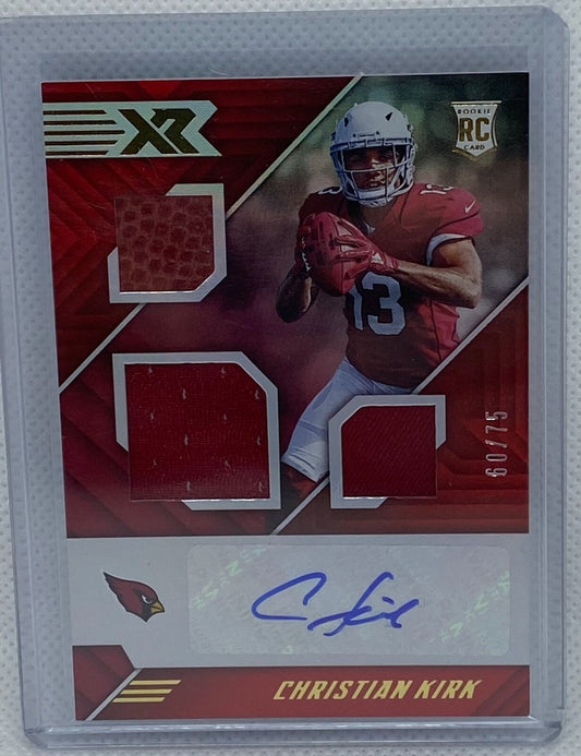 CHRISTIAN KIRK 2018 PANINI XR TRIPLE JERSEY AUTO RC #D 60/75