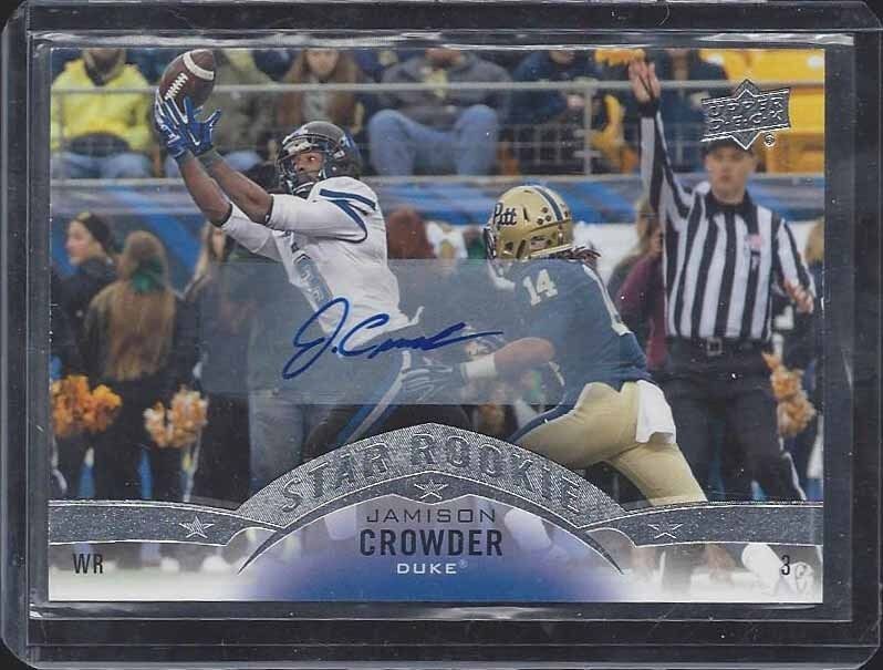 JAMISON CROWDER 2015 UPPER DECK STAR ROOKIE SP ROOKIE AUTO RC #120