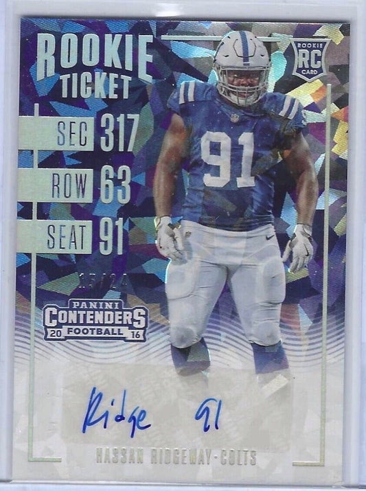 HASSAN RIDGEWAY 2016 PANINI CONTENDERS ROOKIE CRACKED ICE AUTO RC #D /24