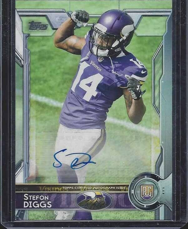STEFON DIGGS 2015 TOPPS SP PHOTO VARIATION SUPER SHORT PRINT AUTO RC #452