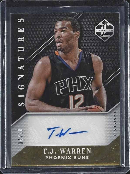 T.J. WARREN 2015-16 LIMITED GOLD SPOTLIGHT SIGNATURES SUNS AUTO #D 4/10