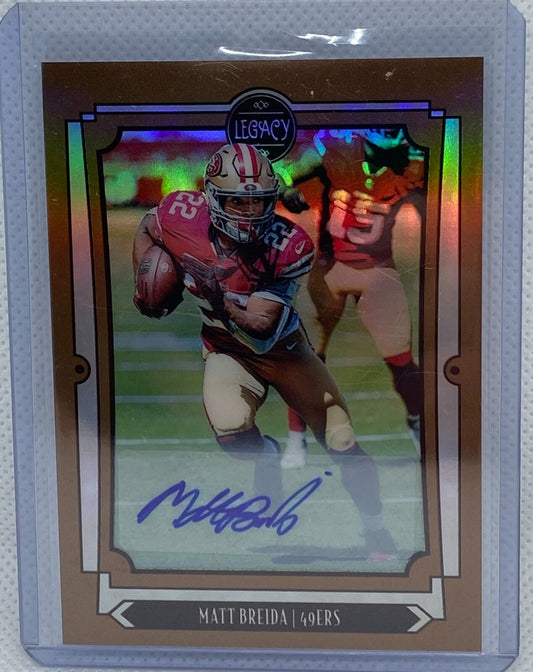 MATT BREIDA 2019 PANINI LEGACY BRONZE COPPER PRIZM AUTO #D 27/35