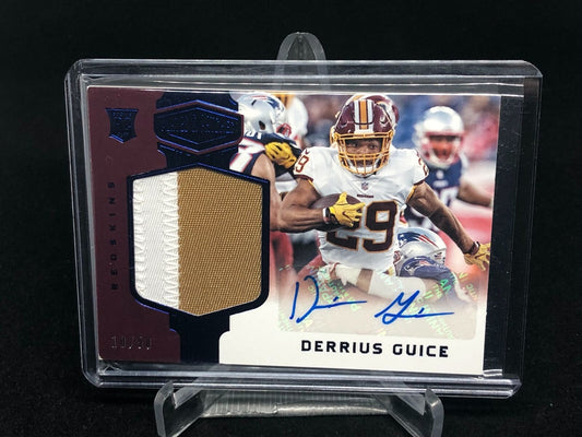 DERRIUS GUICE 2018 PLATES & PATCHES BLUE 2 CLR PATCH AUTO RC #D 10/50