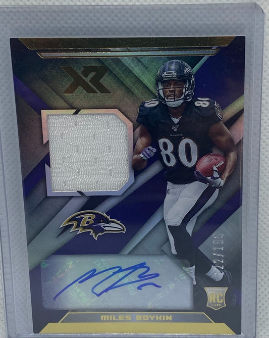 MILES BOYKIN 2019 PANINI XR ROOKIE JERSEY AUTO RC #D 122/199
