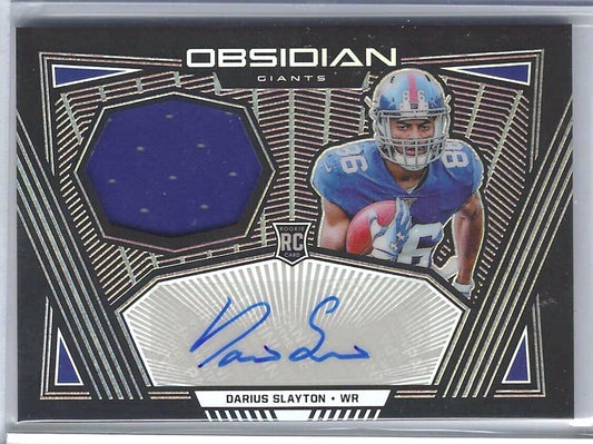 DARIUS SLAYTON 2019 PANINI OBSIDIAN SILVER PRIZM JERSEY AUTO RC #D /150