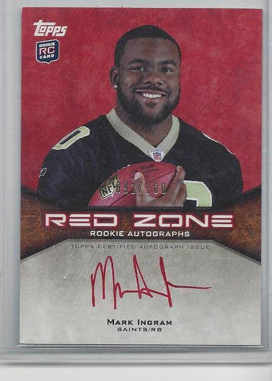 MARK INGRAM 2011 TOPPS RED ZONE RED INK ON CARD ROOKIE AUTO RC #D 91/100