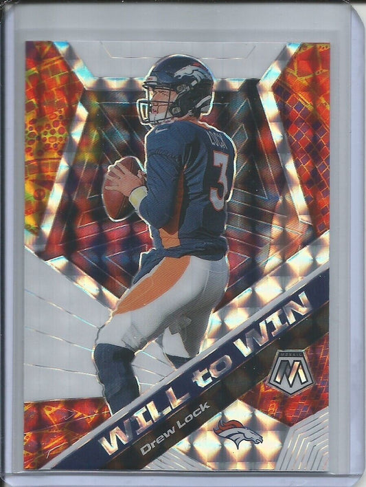 DREW LOCK 2019-20 PANINI MOSAIC WILL TO WIN SILVER MOSAIC PRIZM BRONCOS