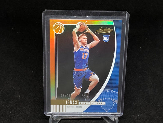 IGNAS BRAZDEIKIS 2019-20 PANINI ABSOLUTE ORANGE RC #D 46/75