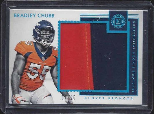 BRADLEY CHUBB 2018 ENCASED SUBSTANTIAL JUMBO PLATINUM PATCH RC #D 7/25