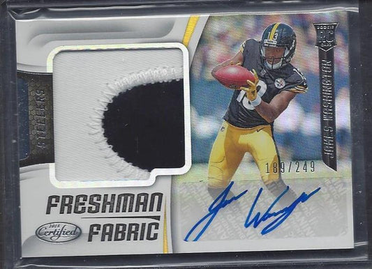 JAMES WASHINGTON 2018 PANINI FRESHMAN FABRIC 2 COLOR PATCH AUTO RC #D 189/249