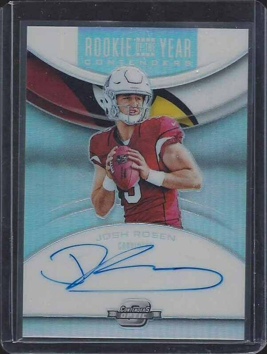 JOSH ROSEN 2018 CONTENDERS OPTIC ROOKIE OF THE YEAR SILVER HOLO ON CARD AUTO RC