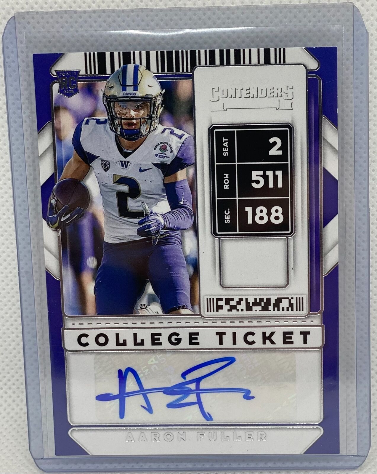 AARON FULLER 2020 PANINI CONTENDERS DRAFT PICKS COLLEGE TICKET AUTO RC #325