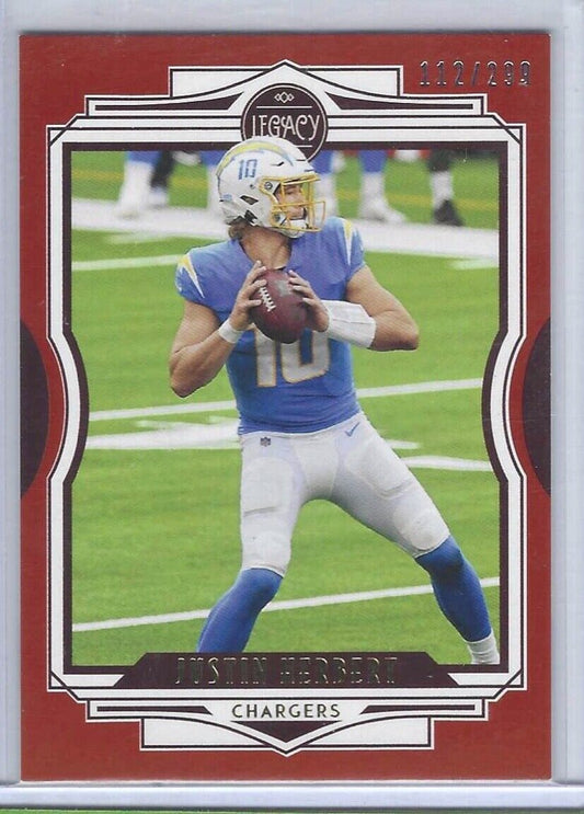 JUSTIN HERBERT 2021 PANINI LEGACY RED #D 112/299