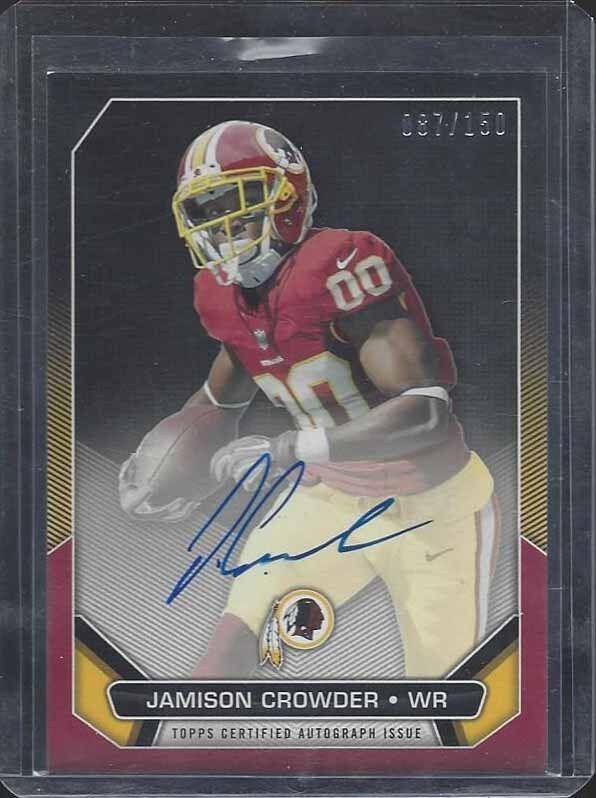 JAMISON CROWDER 2015 TOPPS ROOKIE PREMIERE PHOTO SHOOT ON CARD AUTO RC #D 87/150