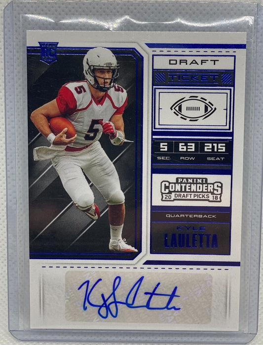 KYLE LAULETTA 2018 PANINI CONTENDERS DRAFT TICKET BLUE AUTO RC #298