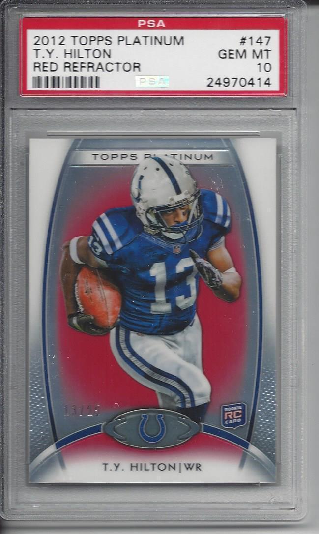 1/1 T.Y. HILTON 2012 TOPPS PLATINUM RED REFRACTOR RC #D 13/25 PSA 10 POP 1 JSY#!