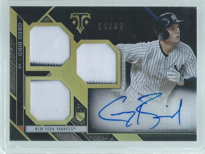 GRED BIRD 2016 TOPPS TRIPLE THREADS TRIPLE 2 COLOR PATCH AUTO ROOKIE RC #D 54/99