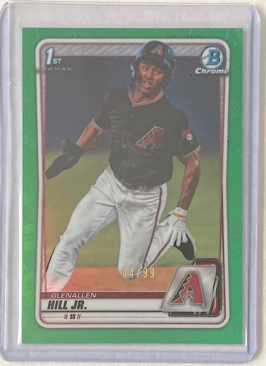 GLENALLEN HILL JR. 2020 BOWMAN CHROME 1ST PROSPECT GREEN REFRACTOR #D 04/99