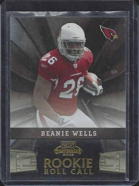 1/1 BEANIE WELLS 2009 CONTENDERS ROLL CALL GOLD RC #D 26/100 HIS JERSEY #26 !!!