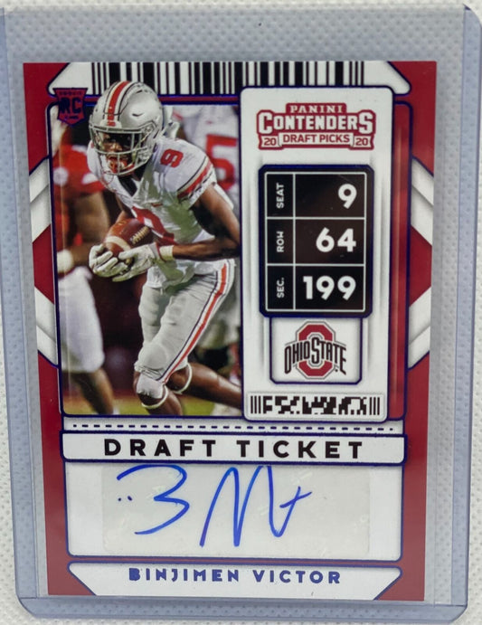 BINJIMEN VICTOR 2020 PANINI CONTENDERS DRAFT PICKS DRAFT TICKET AUTO RC #324