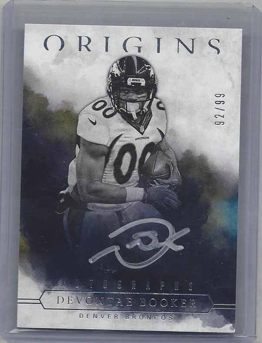 DEVONTAE BOOKER 2016 ORIGINS SILVER SIGNINGS SILVER INK ON CARD AUTO RC #D 92/99
