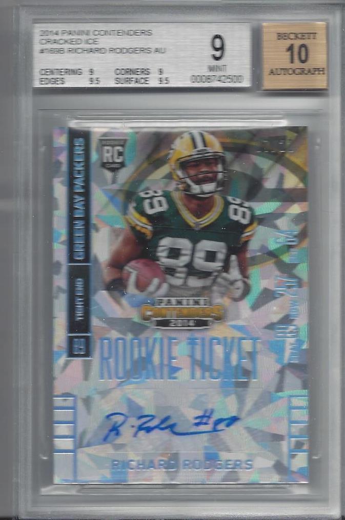 RICHARD RODGERS 2014 CONTENDERS CRACKED ICE ROOKIE AUTO RC #D /22 BGS 9 10 AUTO