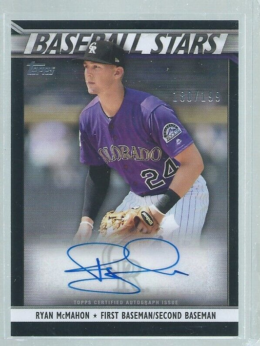 RYAN MCMAHON 2020 TOPPS BASEBALL STARS AUTO ROOKIE RC #D 180/199